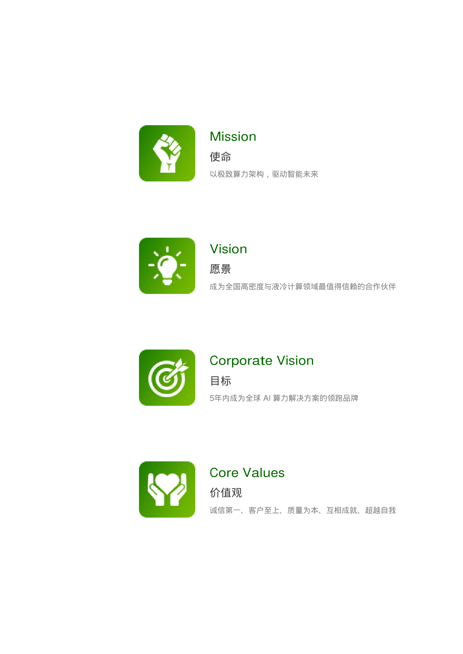 赋欣科技使命、愿景、目标、价值观